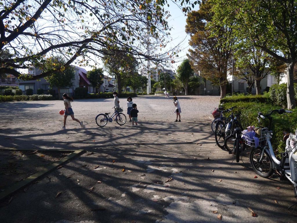 (多くの遊具に子供たちの歓声が響く)